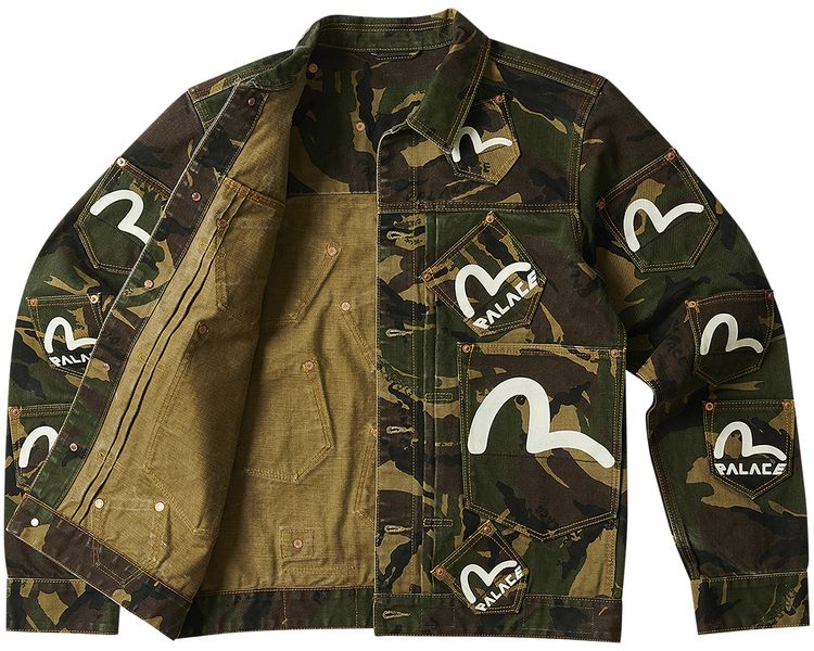 Palace x Evisu Type One Denim Jacket Camo