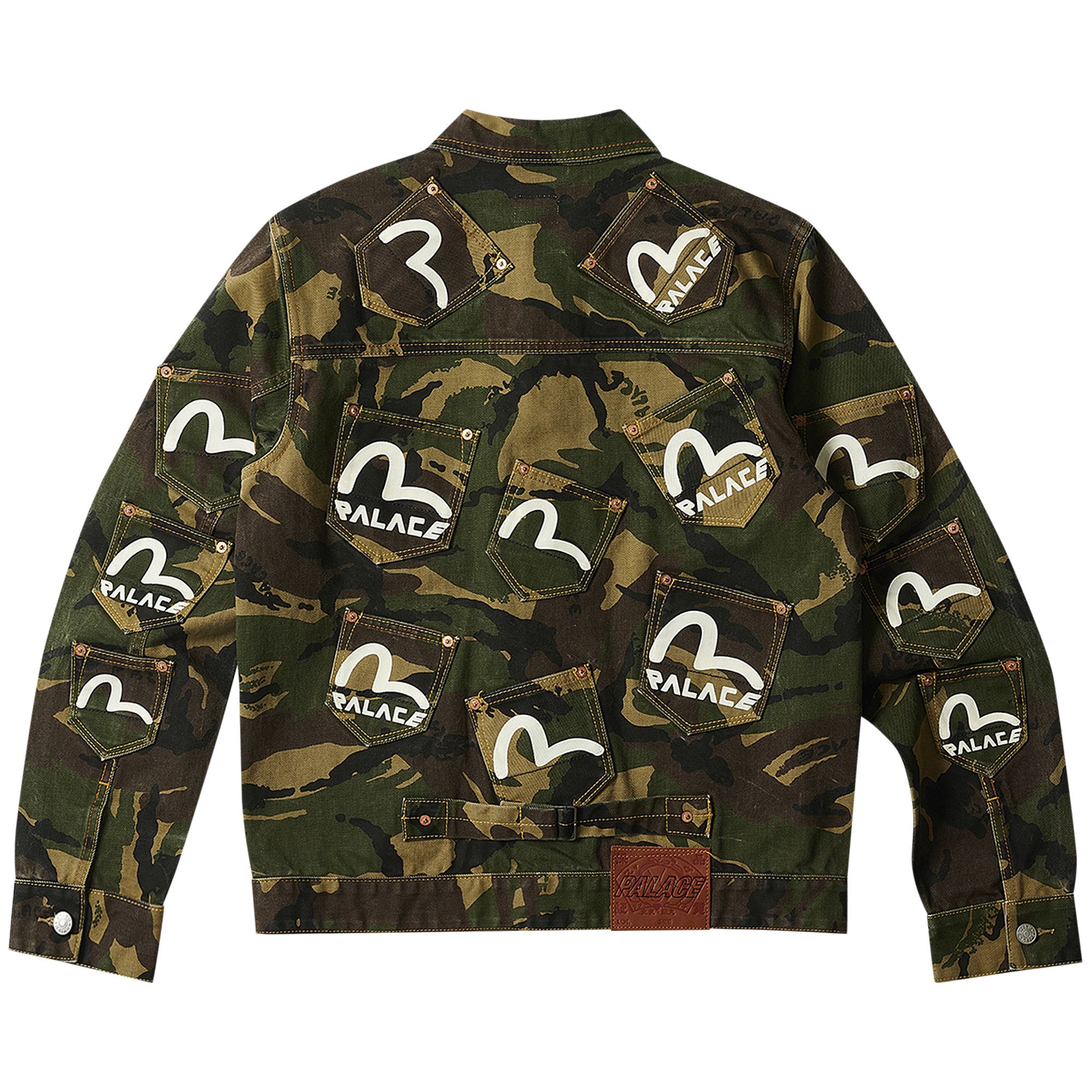 Buy Palace x Evisu Type One Denim Jacket 'Camo' - P24EVJK002 | GOAT