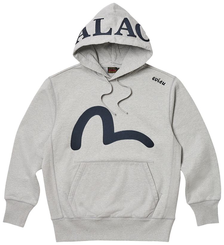 Palace x Evisu Seagull Hood Grey Marl