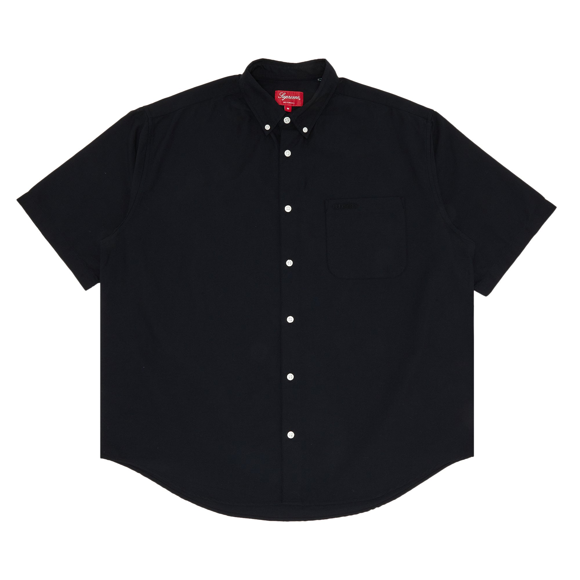 Buy Supreme Loose Fit Short-Sleeve Oxford Shirt 'Black' - SS23S2
