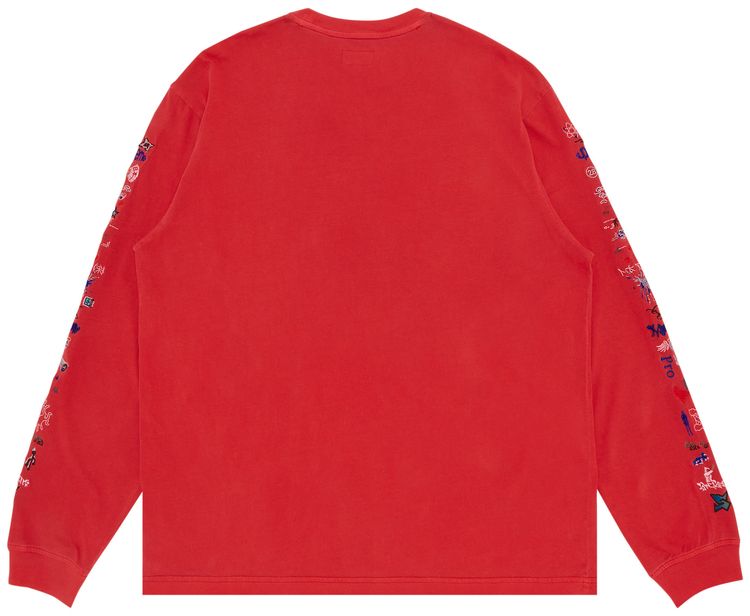 Supreme AOI Icons Long Sleeve Top Washed Red