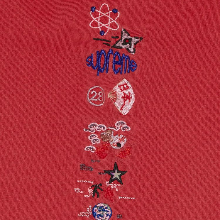 Supreme AOI Icons Long Sleeve Top Washed Red