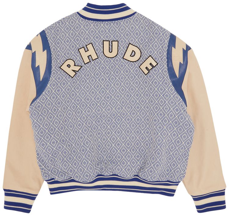 Rhude Jacquard Lightning Bomber MulticolorBlueIvory