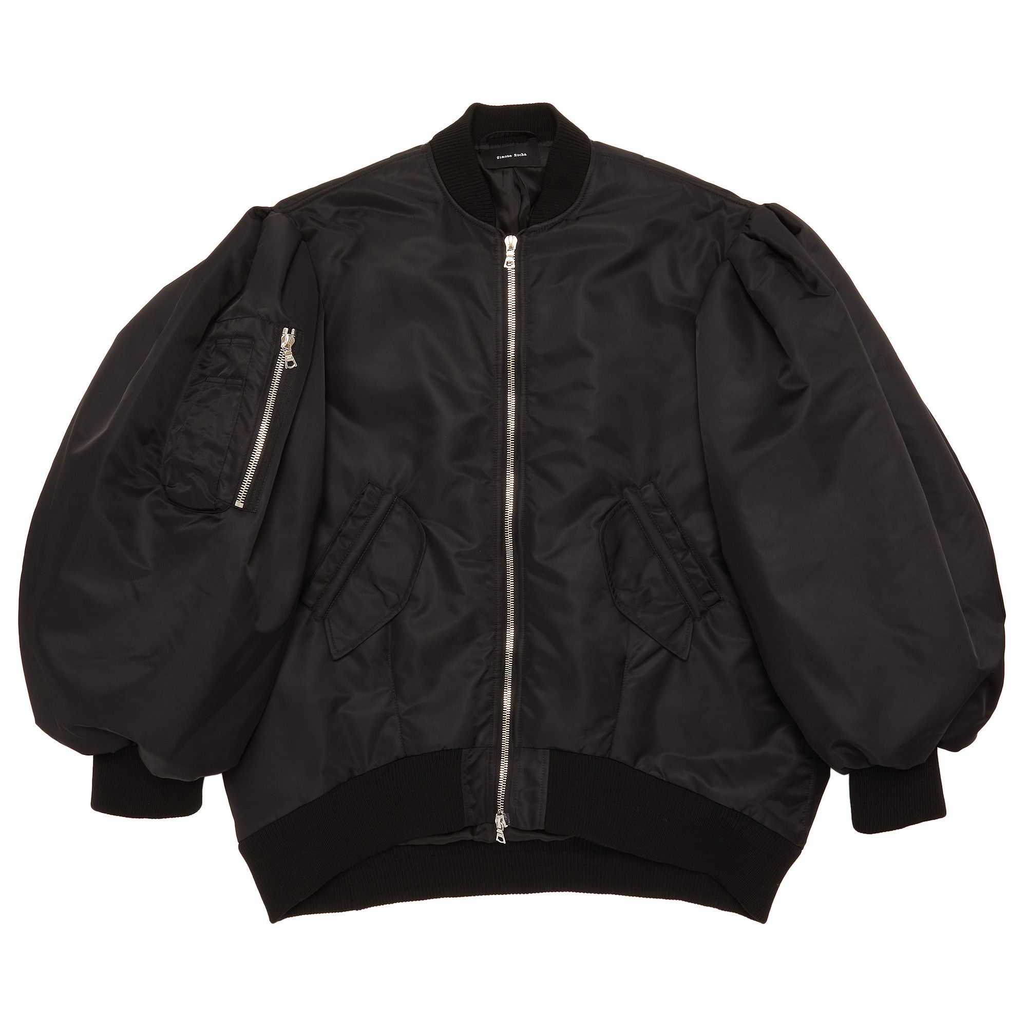 Buy Simone Rocha Oversized Puff Sleeve Bomber 'Black/Pearl