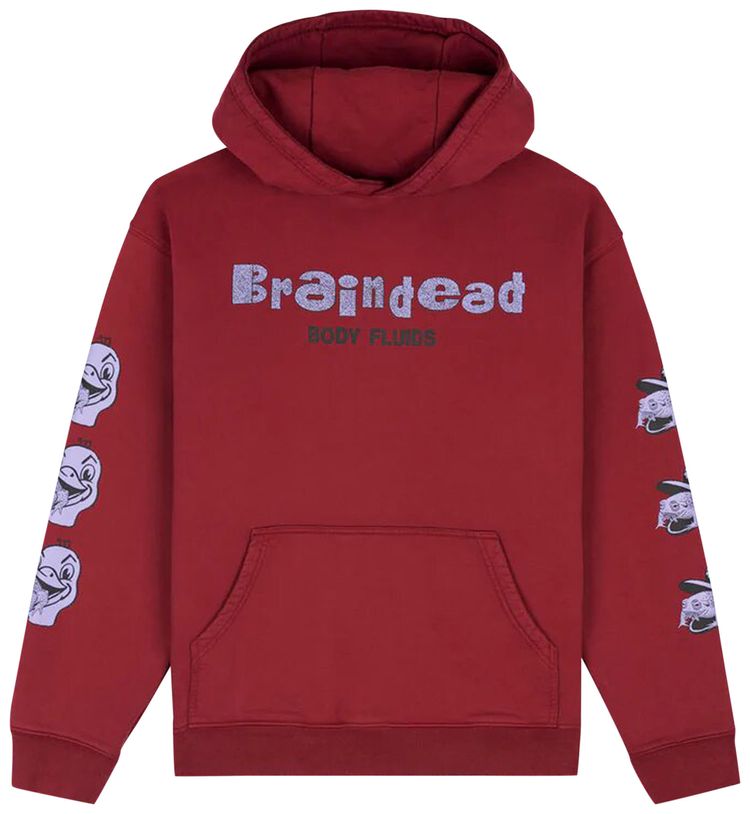 Brain Dead Toad Licker Hooded Sweatshirt Burgundy