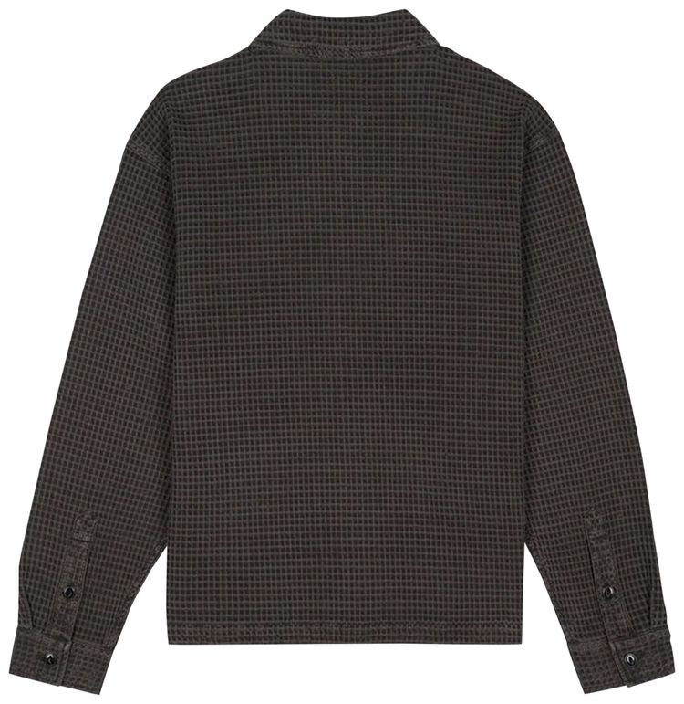 Brain Dead Waffle Button Front Shirt Charcoal