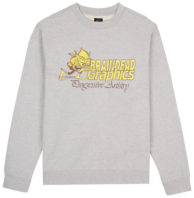 Brain Dead Progressive Artistry Crewneck Sweatshirt Heather Grey