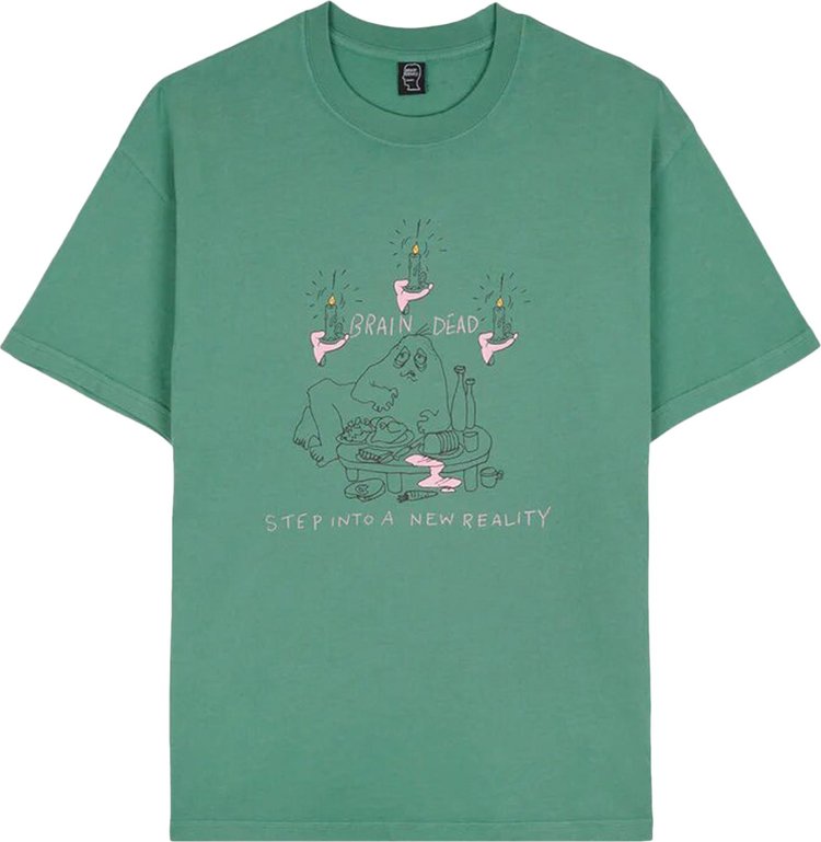 Brain Dead New Reality T-Shirt 'Green'