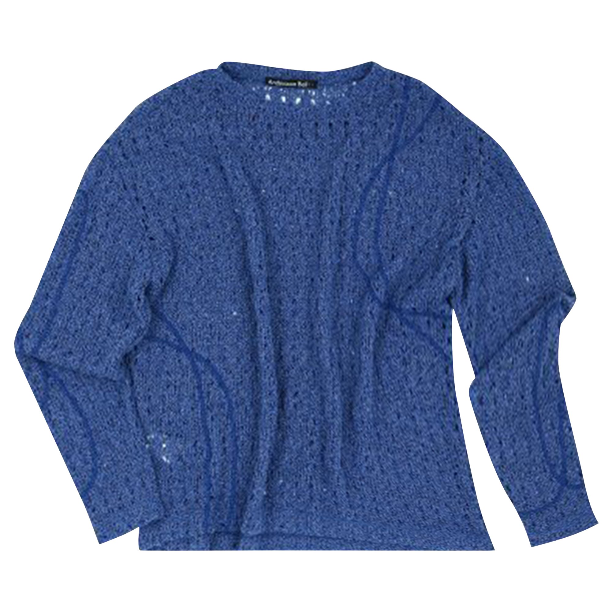 Buy Andersson Bell Watton Net Crewneck Sweater 'Blue' - ATB862M