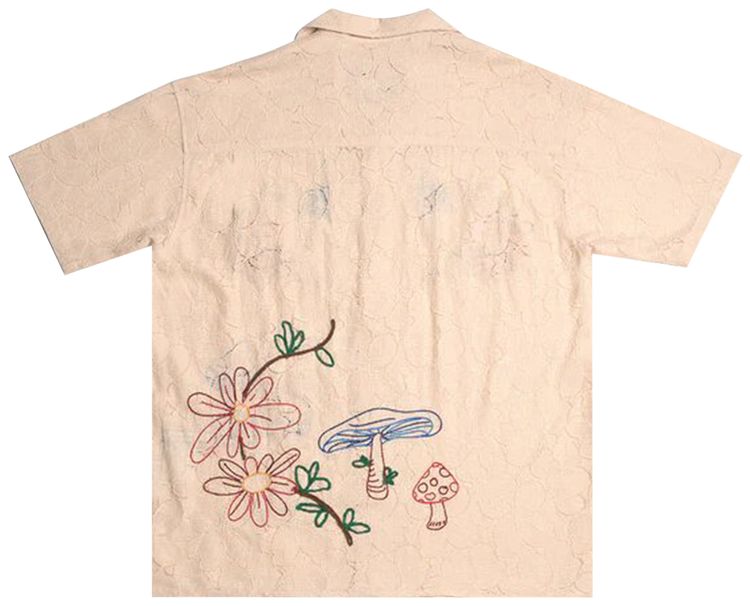 Andersson Bell Flower Mushroom Embroidered Shirt Ecru