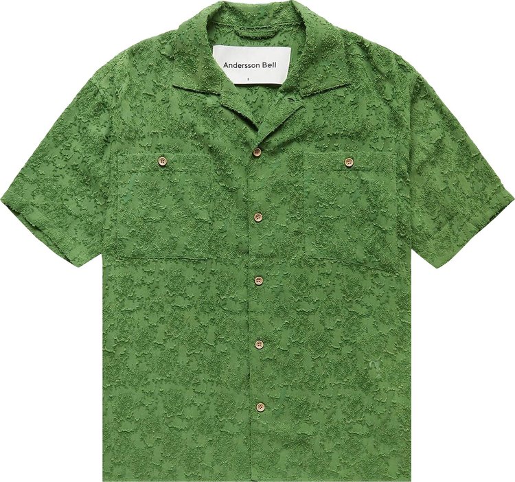 Andersson Bell Bali Sheer Open Collar Shirt 'Green'