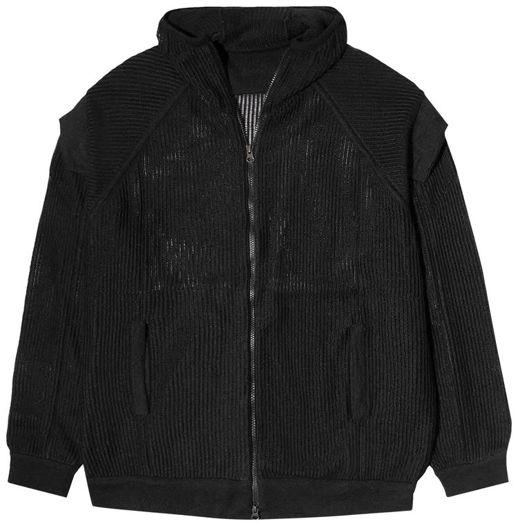 Acronym Cashllama Silk Mesh Hooded Jacket 'Black'