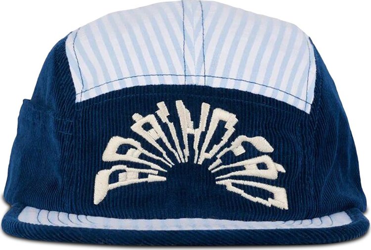 Brain Dead Maritime Seersucker 5 Panel Camp Hat NavyMulticolor