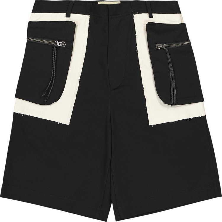Andersson Bell Raw Edge Cargo Shorts 'Black'