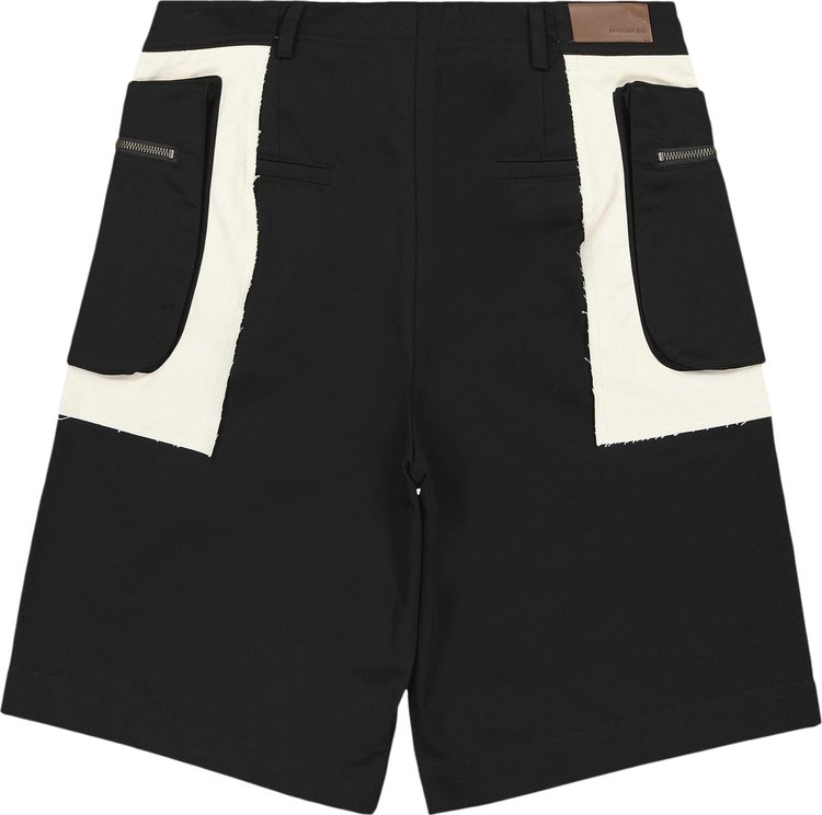 Andersson Bell Raw Edge Cargo Shorts Black