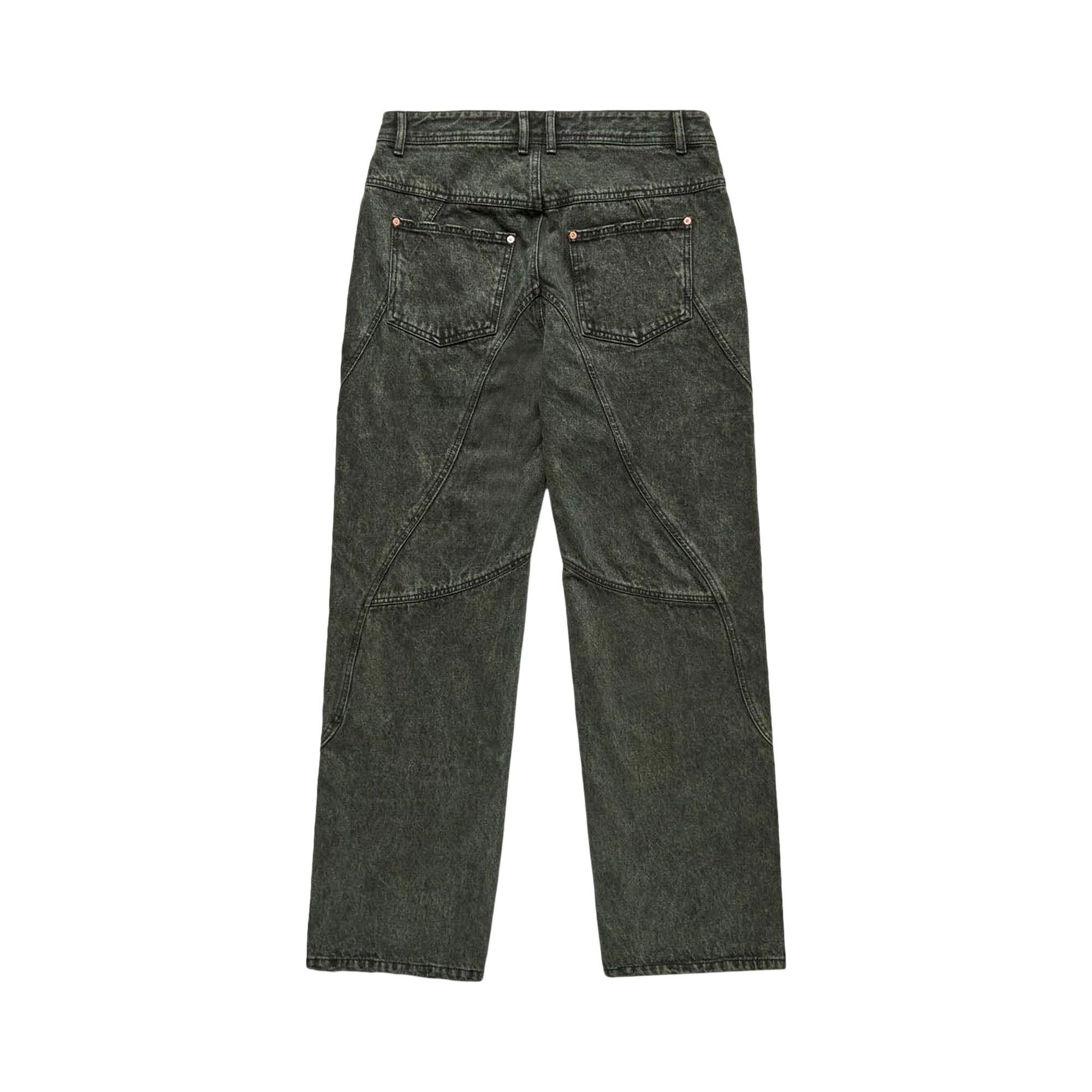 Buy Andersson Bell Brick Curve Panel Wide Jeans 'Dark Green' - APA609M DARK  | GOAT