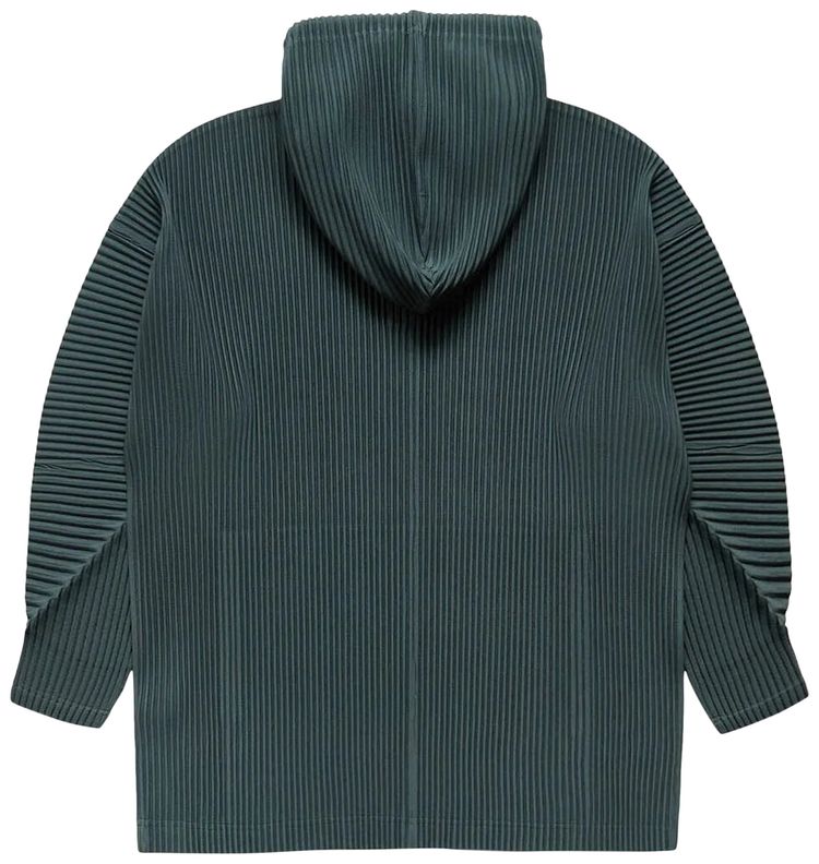 Homme Plisse Issey Miyake Pleated Hoodie Slate Green