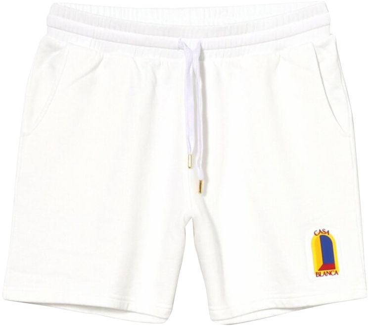 Casablanca Tennis Club Icon Embroidered Sweatshort White