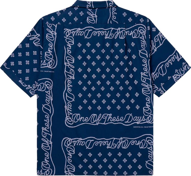 One Of These Days Bandana Button Up Shirt Navy