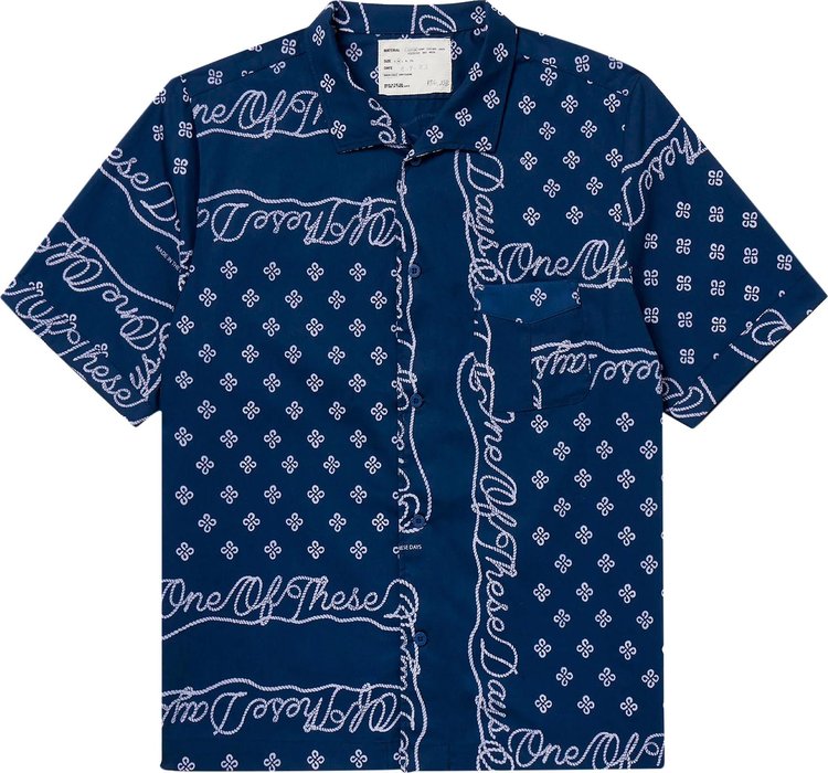 One Of These Days Bandana Button Up Shirt 'Navy'