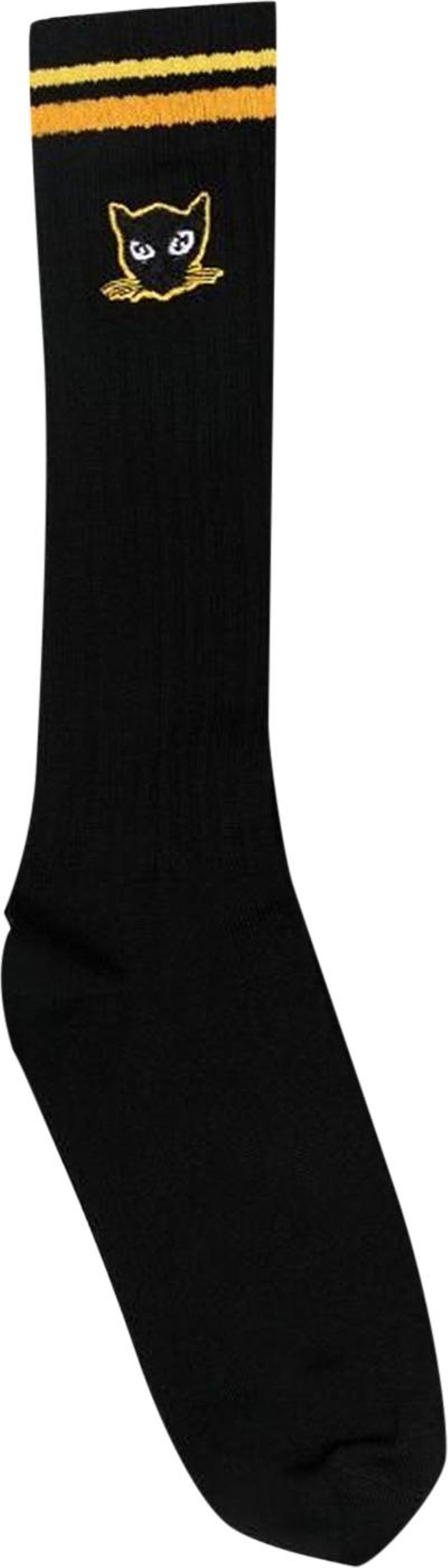 Off-White Cat Medium Socks 'Black/Yellow'