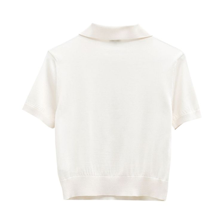 Loewe Cropped Polo Sweater White