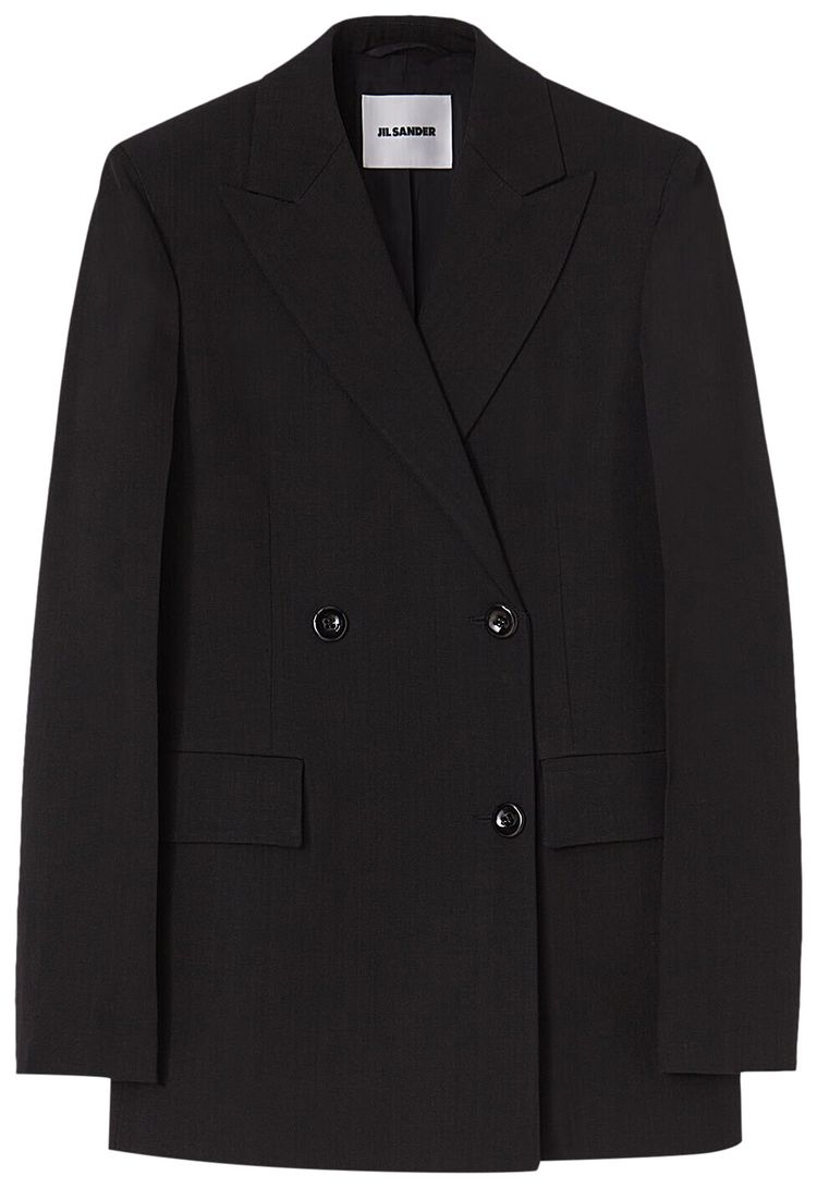 Jil Sander Slim Double Breasted Jacket Black