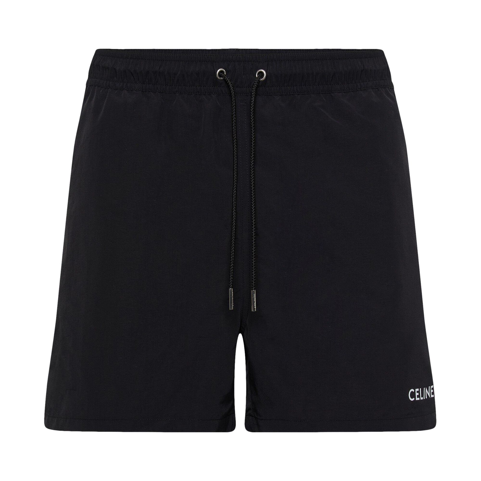 関税込 CELINE |MINI SHORTS 2Z530136K.38AW celine shorts in cotton fleece - BLACK / WHITE | CELINE
