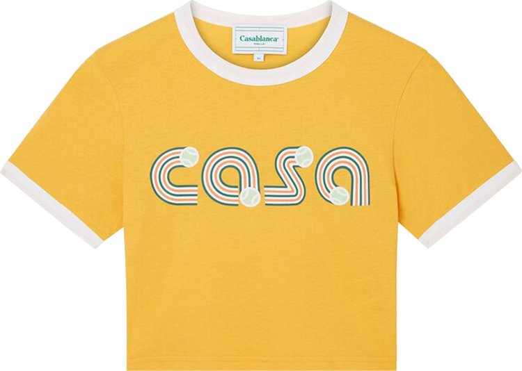 Casablanca Jeu De Tennis Baby Ringer T-Shirt 'Yellow'