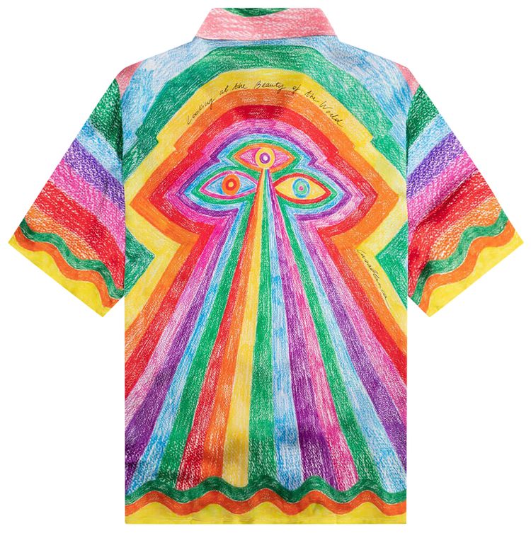 Casablanca Cuban Collar Short Sleeve Shirt Multicolor