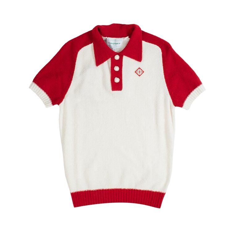 Casablanca Boucle Raglan Polo White