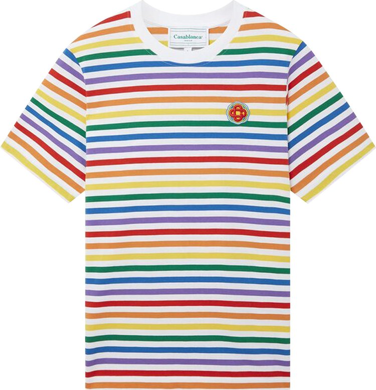 Buy Casablanca Rainbow Stripe T-Shirt 'Multicolor' - MS23 JTS 001 07 ...