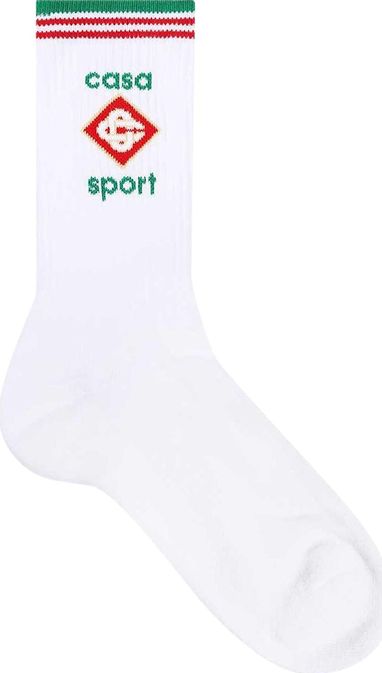 Casablanca Ribbed Sport Sock 'White'