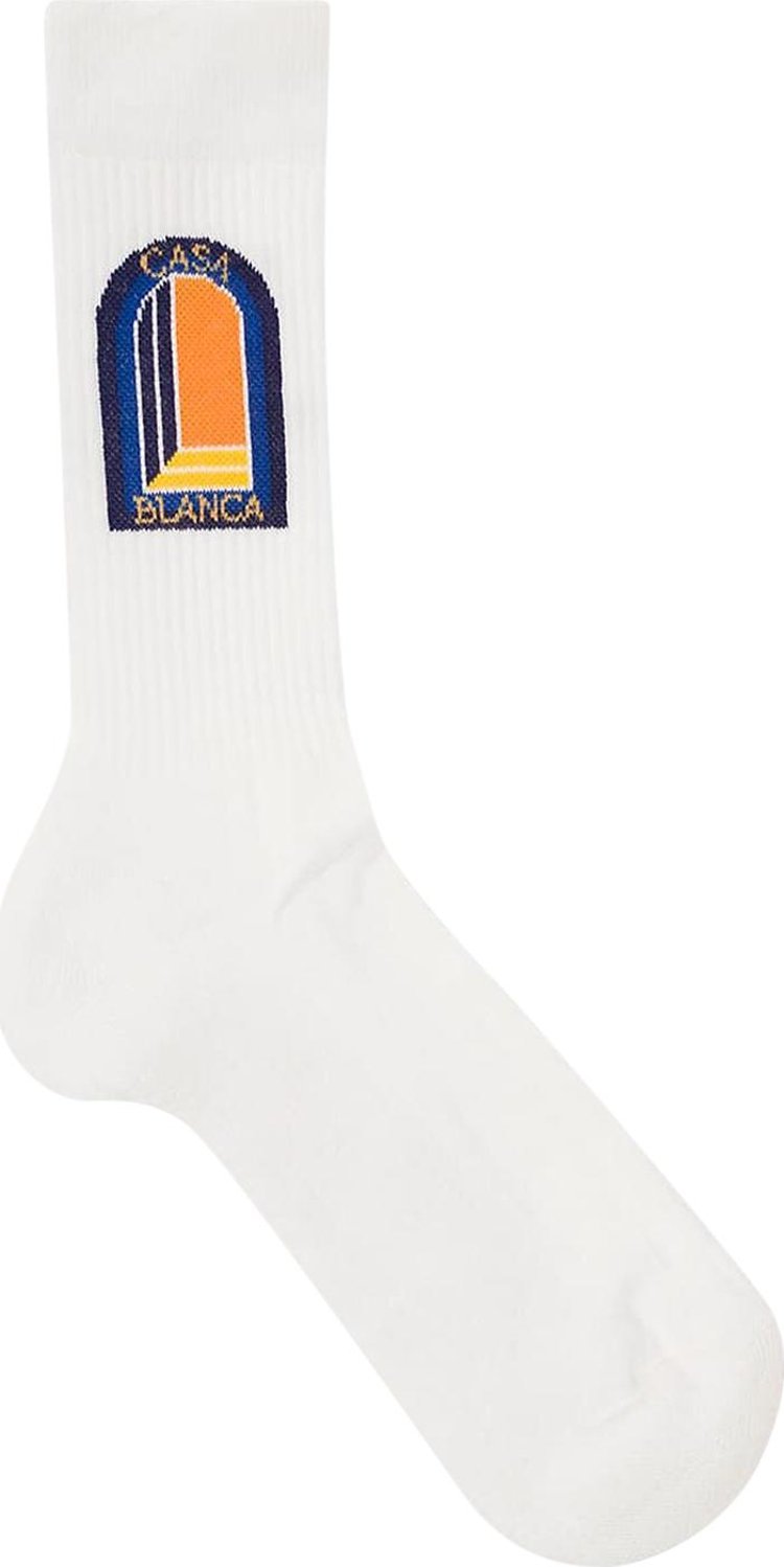 Casablanca Ribbed Sport Sock White