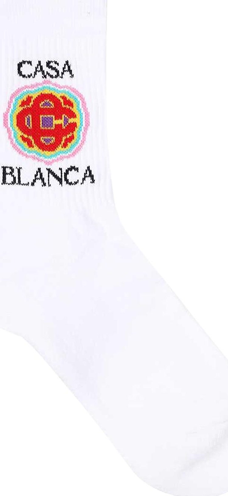 Casablanca Ribbed Sport Sock White