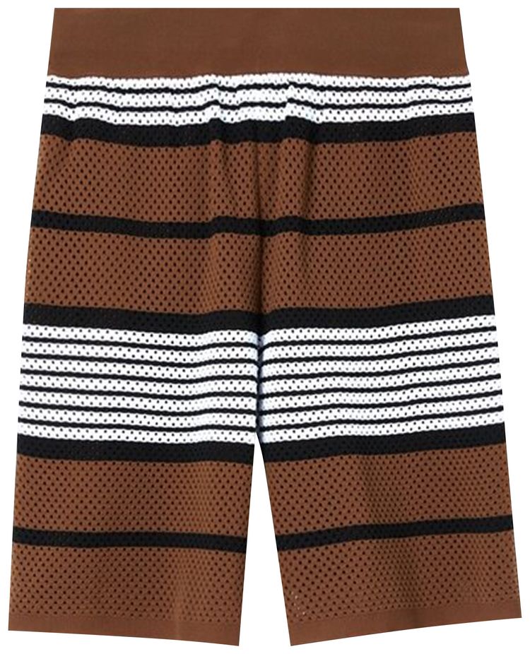 Burberry Striped Shorts Dark Birch Brown
