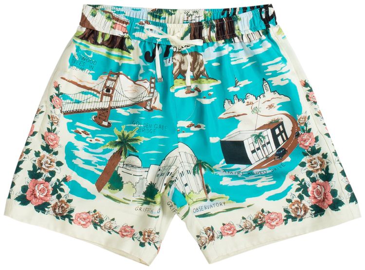 Amiri Hawaiian Pajama Shorts Multicolor