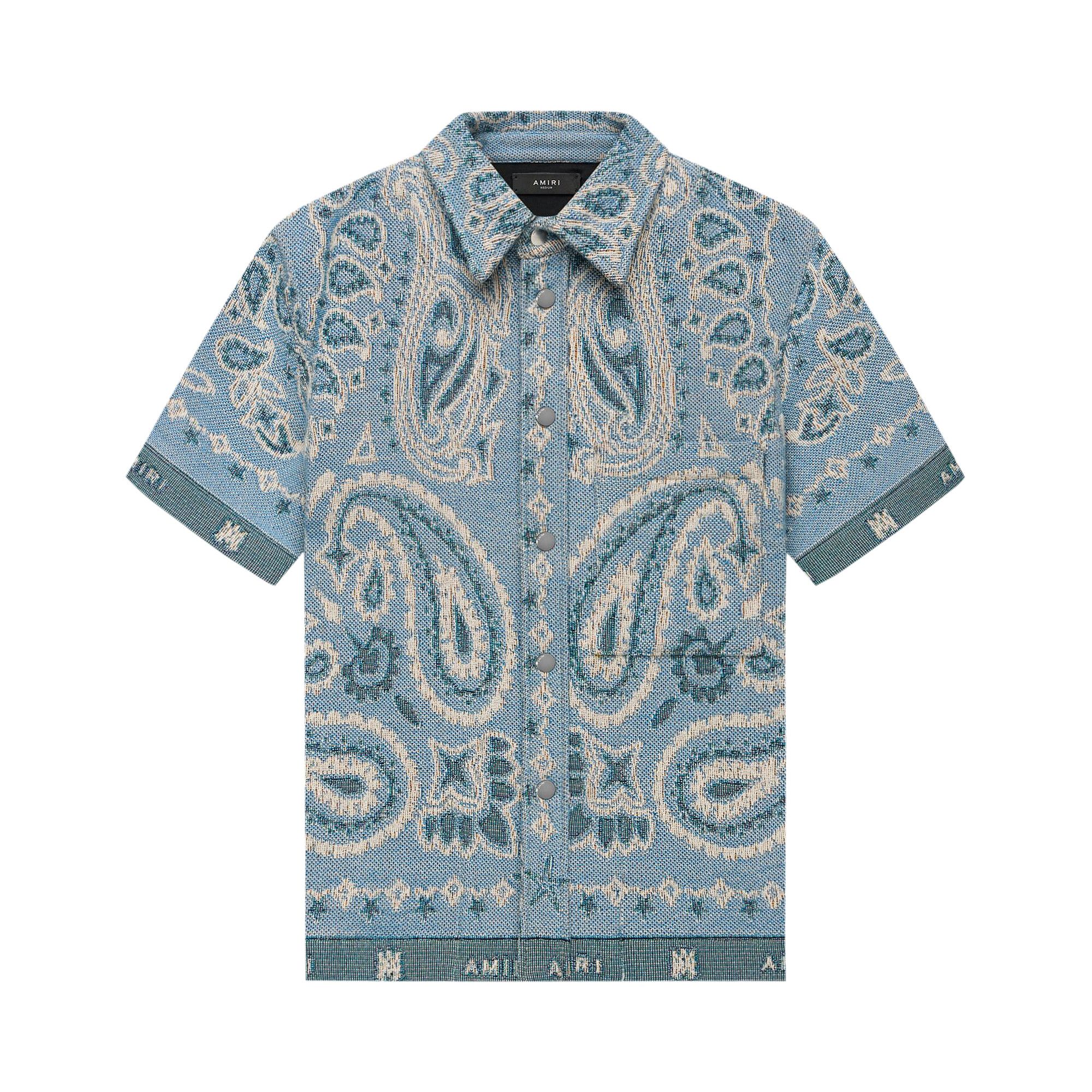 Buy Amiri Tapestry Bandana Shirt Blue SS23M0L013 420 BLUE GOAT CA
