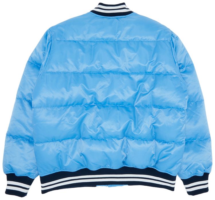 Supreme Script Varsity Puffy Jacket Light Blue
