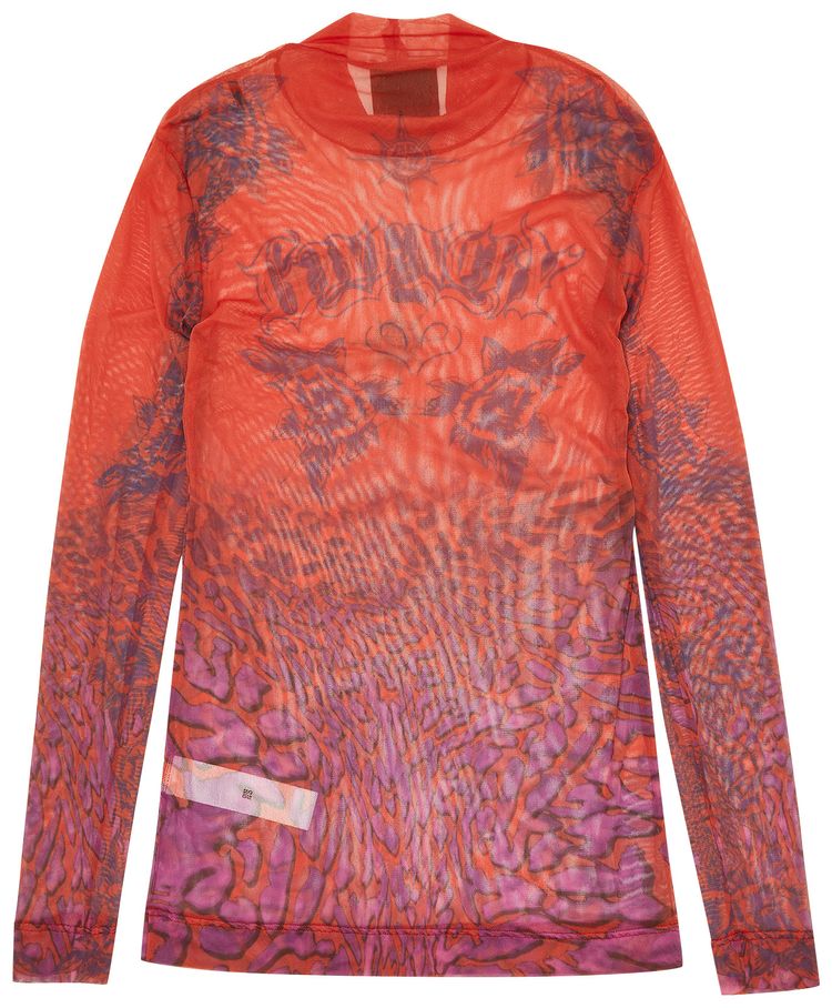 Givenchy Leopard Print Mesh Long Sleeve Shirt Ultra Purple From the Closet of Lexie Liu