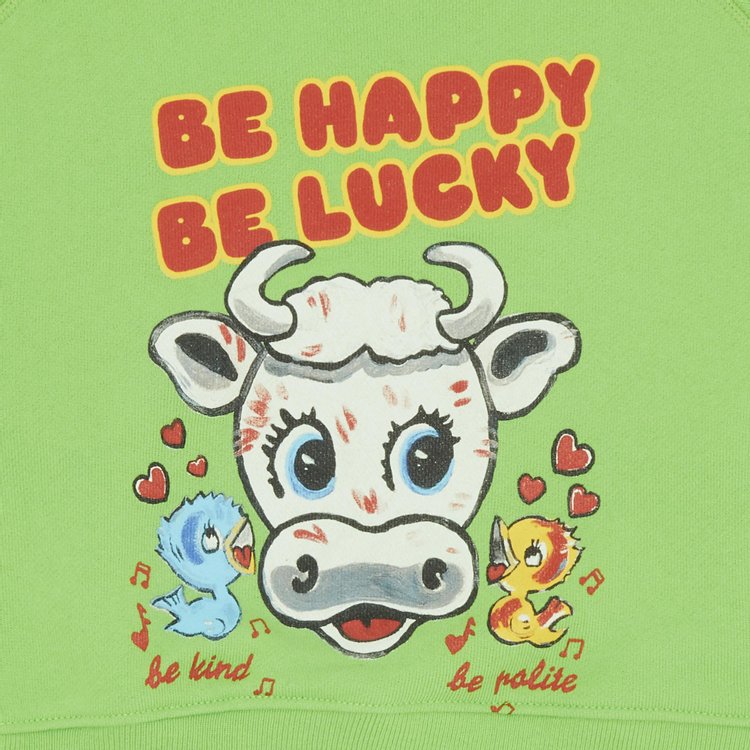 Marc Jacobs x Magda Archer Be Happy Be Lucky Sweatshirt Green From the Closet of Lexie Liu