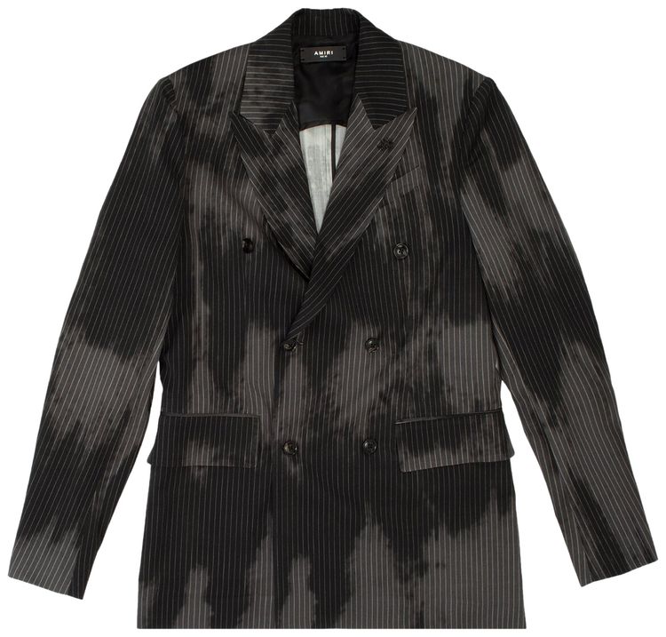 Amiri Relaxed Double Breasted Pinstripe Blazer Black