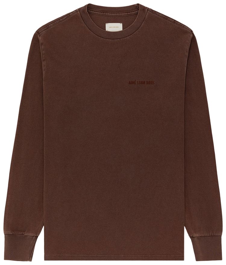 Aime Leon Dore Garment Dyed Uniform Long Sleeve Tee Sienna Brown