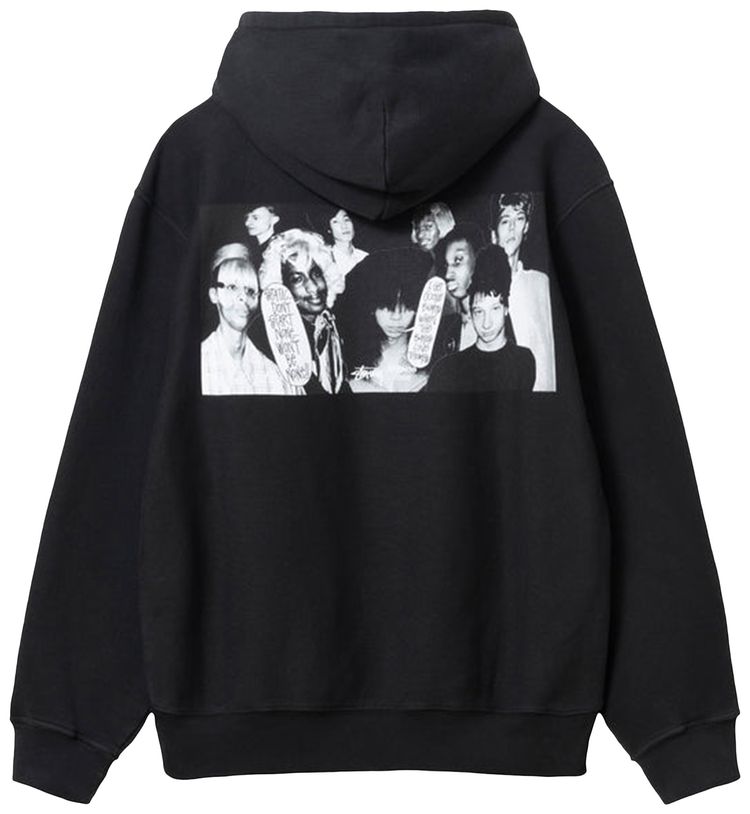 Stussy x Martine Rose Collage Pigment Dyed Hoodie Black