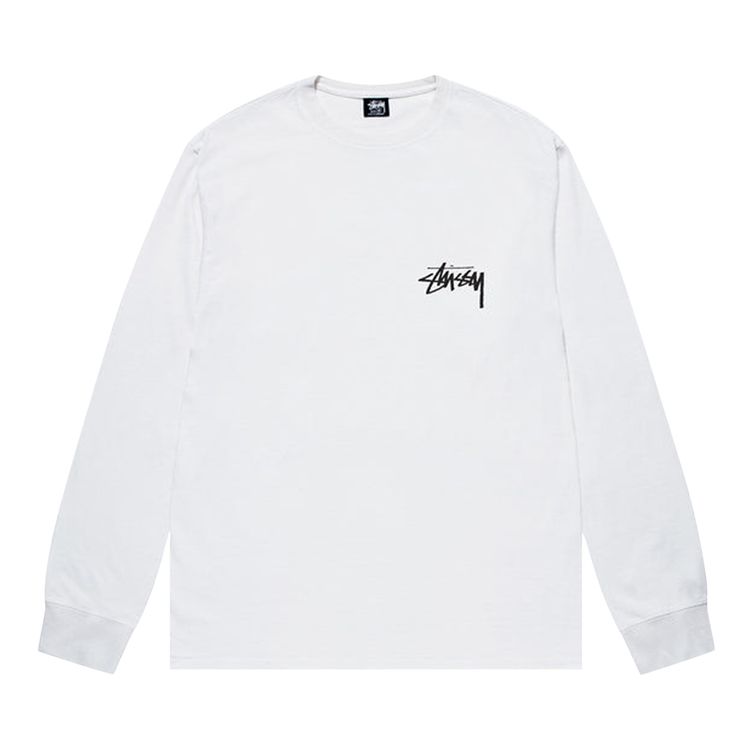 Stussy Gold Lion Long Sleeve Tee White