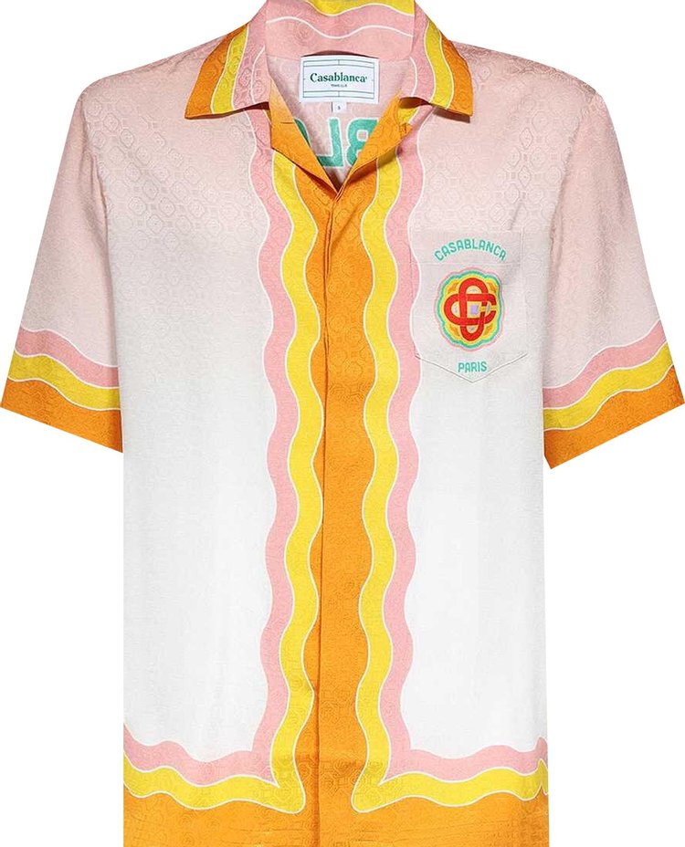 Casablanca Cuban Collar Short-Sleeve Shirt 'Rainbow Monogram'