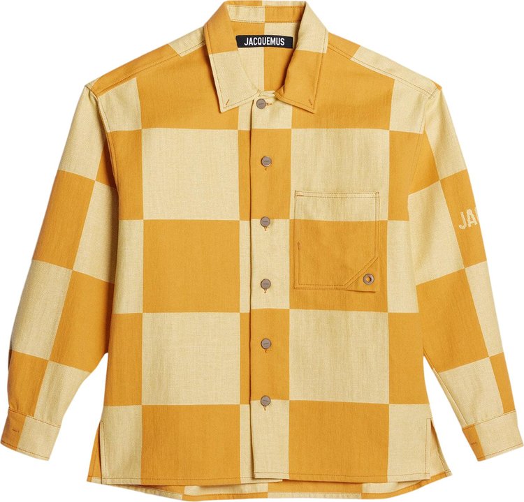 Jacquemus Long Sleeve Check Shirt Yellow