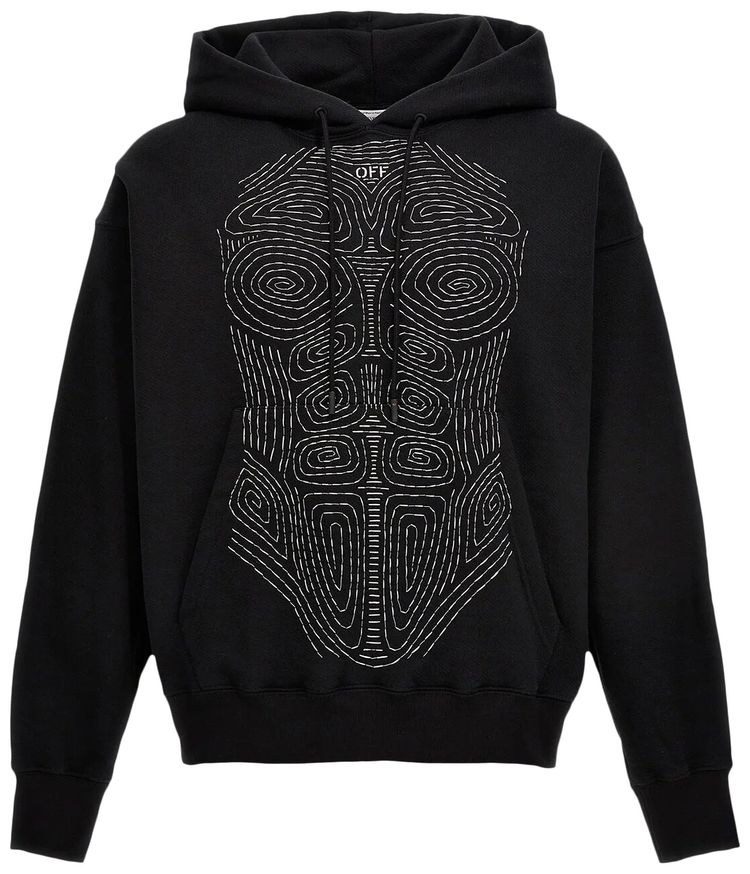 Off White Body Stitch Skate Hoodie BlackWhite