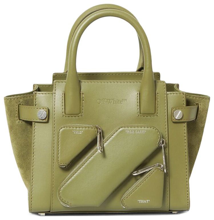 Off White Small City Tote Bag Military