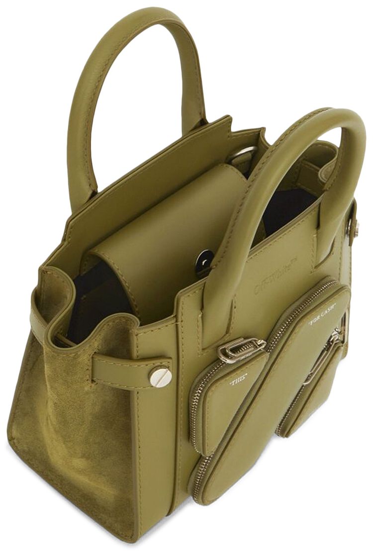 Off White Small City Tote Bag Military